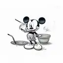 mickey mouse smoking weed tattoo design idea
