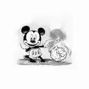 mickey mouse smoking weed tattoo design idea