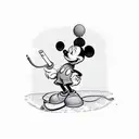 mickey mouse smoking weed tattoo design idea