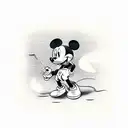 mickey mouse smoking weed tattoo design idea