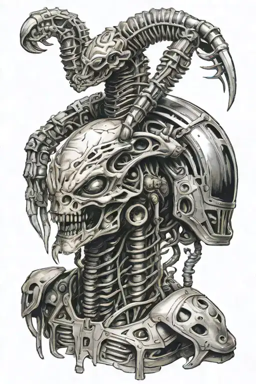 alien, predator, Space Jockey tattoo design idea