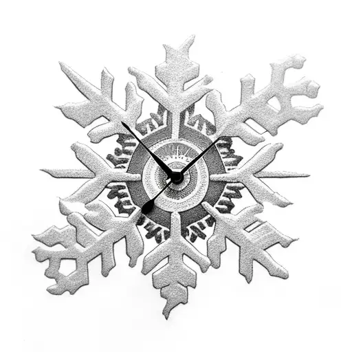 1/3 sun, 1/3 snowflake, 1/3 stone clock tattoo design idea