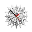 1/3 sun, 1/3 snowflake, 1/3 stone clock tattoo design idea