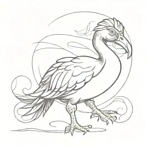 Dodo bird rising tattoo design idea