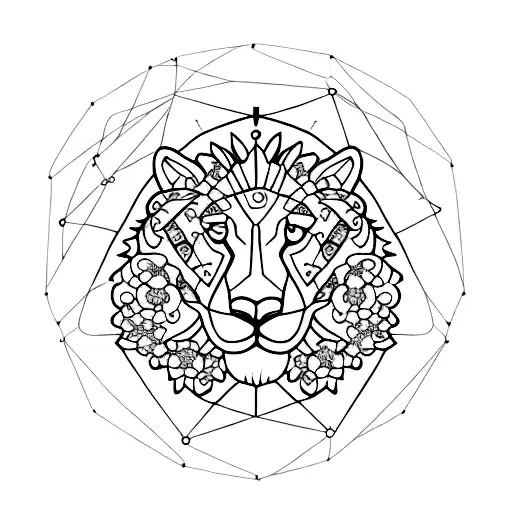 Constellation Leo with flowers  tattoo design idea