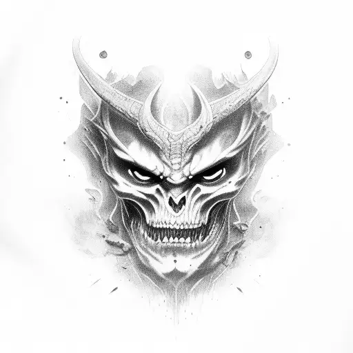 demonic tattoo design idea