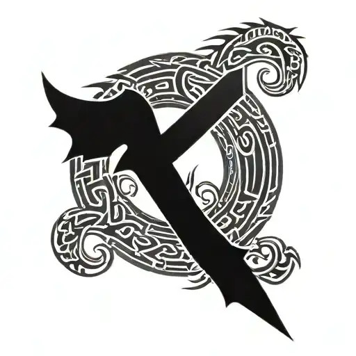 norse rune and dragon tattoo tattoo design idea