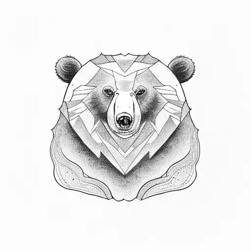 bear with cub tattoo design idea