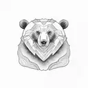 bear with cub tattoo design idea