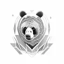 bear with cub tattoo design idea