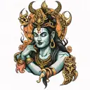 shiva in grief tattoo design idea