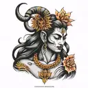shiva in grief tattoo design idea