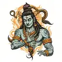 shiva in grief tattoo design idea
