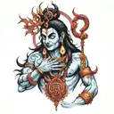 shiva in grief tattoo design idea