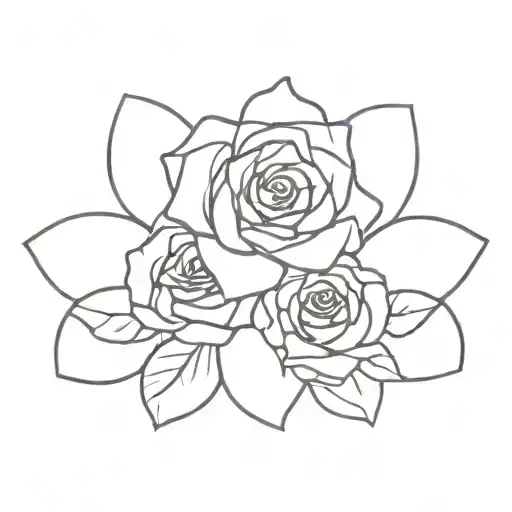  animal footprint and roses tattoo design idea