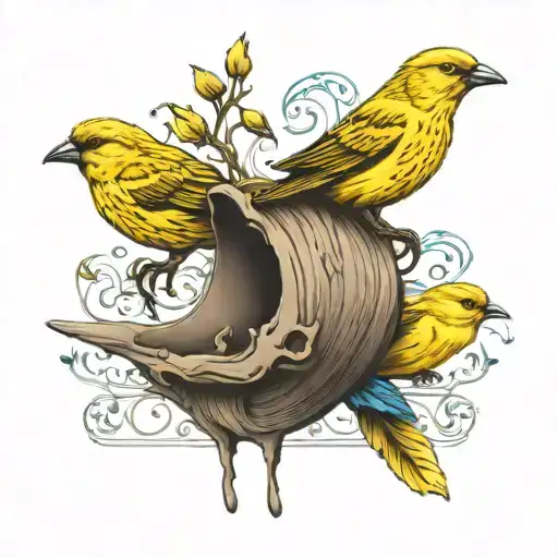 canary tattoo design idea