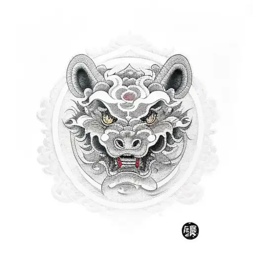 Foo Dog tattoo design idea