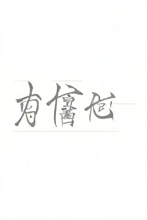 Chinese calligraphy using words: "力信心" tattoo design idea