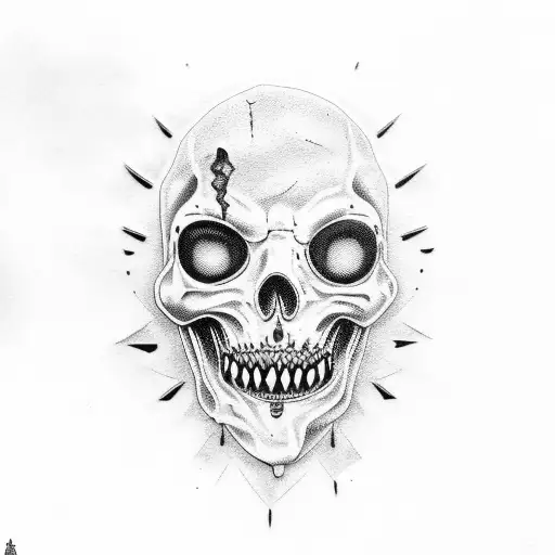 A horror movie inspired tattoo featuring a metal band performing in a graveyard tattoo design idea