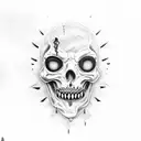 A horror movie inspired tattoo featuring a metal band performing in a graveyard tattoo design idea