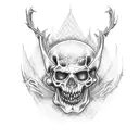 A horror movie inspired tattoo featuring a metal band performing in a graveyard tattoo design idea