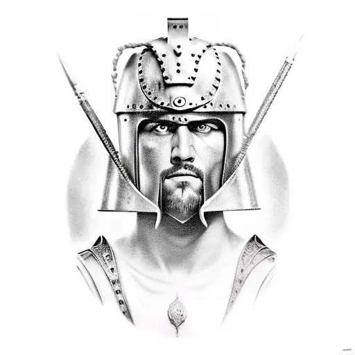 roman warrior tattoo design idea