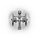 A gym dumbbell transformed into a staff, resembling Moses' staff, representing strength and faith, in blackwork tattoo design idea