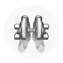 A gym dumbbell transformed into a staff, resembling Moses' staff, representing strength and faith, in blackwork tattoo design idea