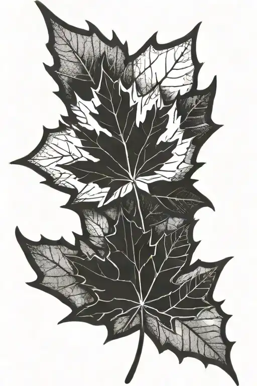 in memory of Canada flag maple leaf tattoo design idea