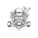 grease monkey tattoo design idea