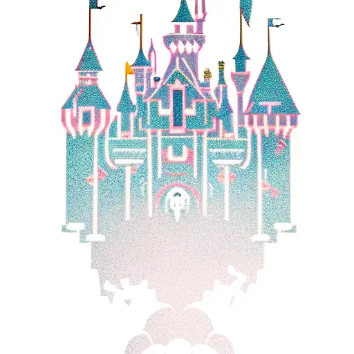 Disney World and Disneyland castle silhouette with a spooky twist tattoo design idea