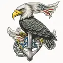 eagle, flag, us navy blue anchor tattoo design idea