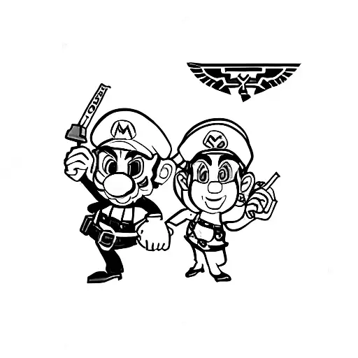 mario and zelda  tattoo design idea