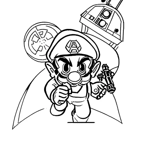 mario  zelda star wars tattoo design idea