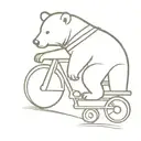 Bear on tricycle pulling wagon tattoo design idea