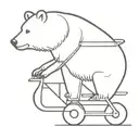 Bear on tricycle pulling wagon tattoo design idea