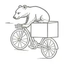 Bear on tricycle pulling wagon tattoo design idea