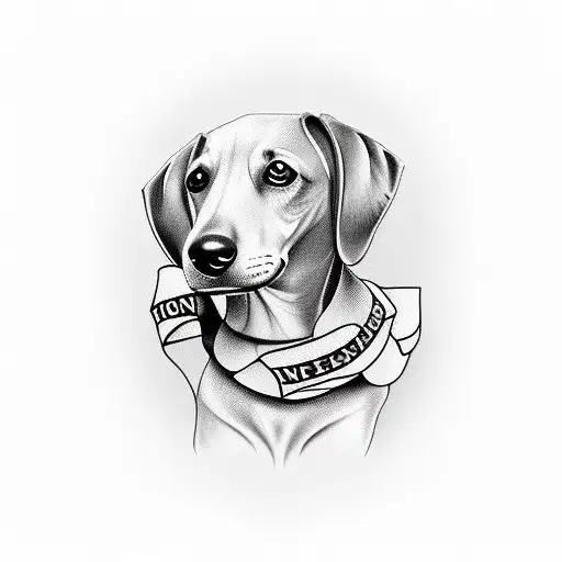 sausage dog thug tattoo design idea