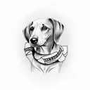 sausage dog thug tattoo design idea