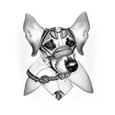 sausage dog thug tattoo design idea