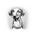 sausage dog thug tattoo design idea