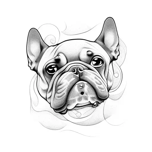 A dog out line with a semicolon  tattoo design idea