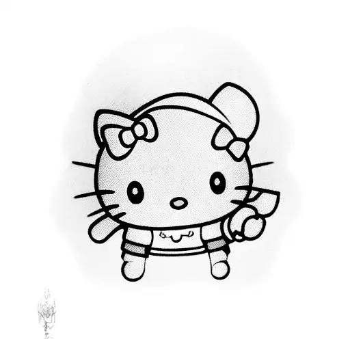Hello Kitty murderer tattoo design idea