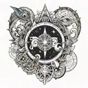 I control all elements and universe tattoo design idea