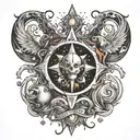 I control all elements and universe tattoo design idea