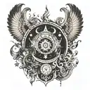 I control all elements and universe tattoo design idea