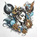 I control all elements and universe tattoo design idea