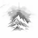 Ocean and Mountain tattoo design idea