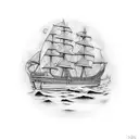 ghost ship tattoo design idea