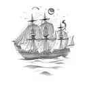 ghost ship tattoo design idea